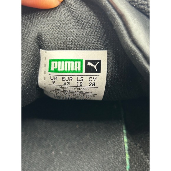 Puma Roma Classic Black Leather Sneakers Shoes Men Size 10 - Picture 6 of 7